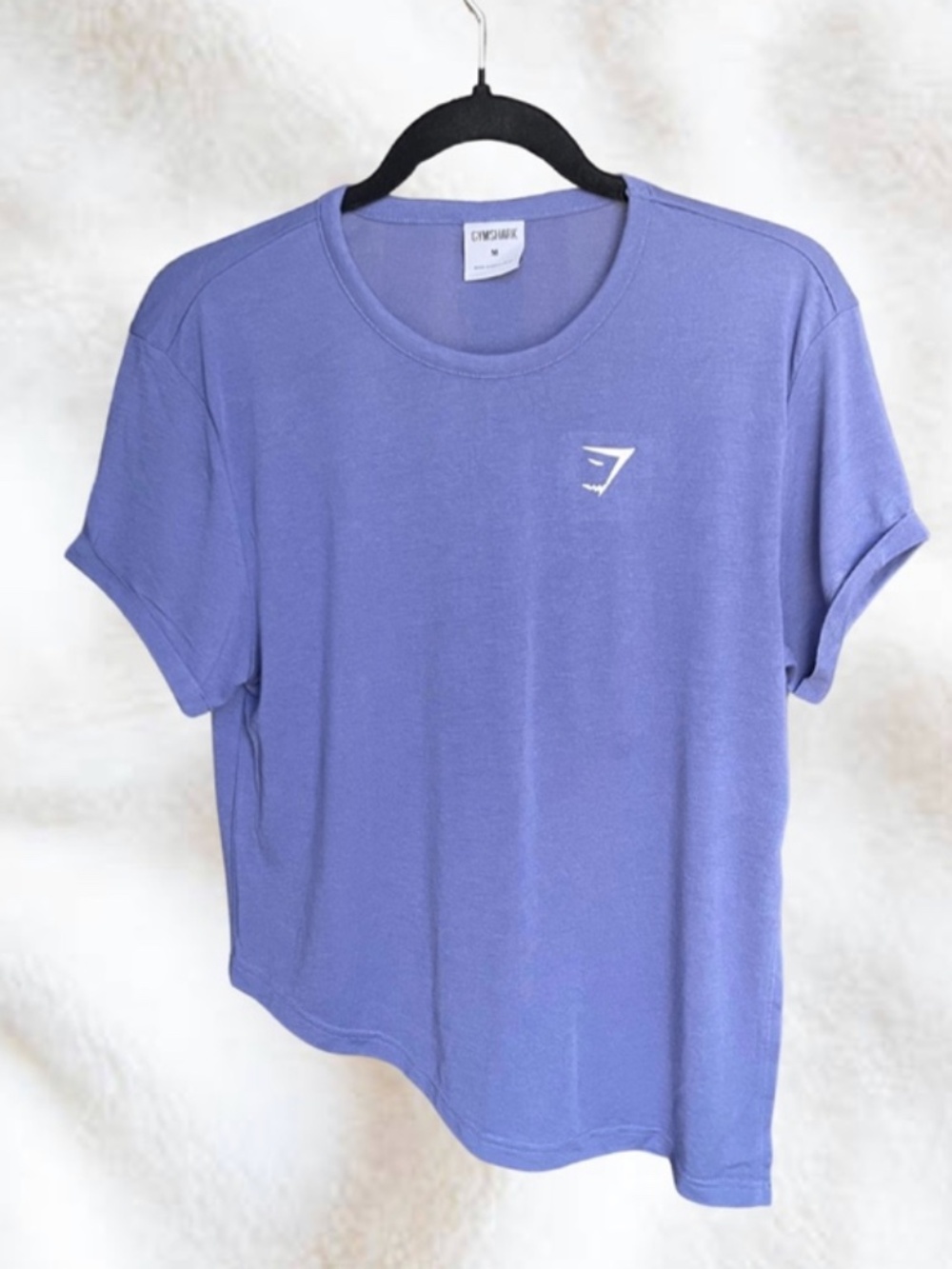 Gymshark Essential T-Shirt Fit Asymmetric Hem with side tie MEDIUM BLUE